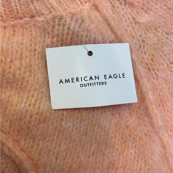 American Eagle NWT Cropped Bow Sweater in Peach Pink, Size Medium 🎀 - Picture 6 of 9